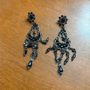 Sophisticated Black Chandelier Earrings